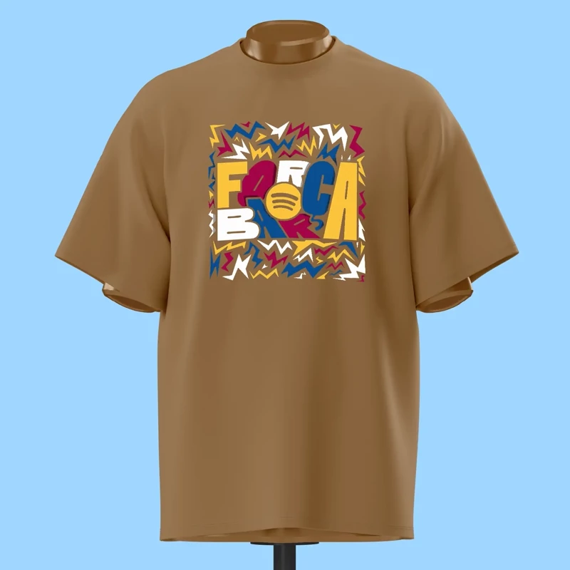 تیشرت FORÇA BARÇA و اسپاتیفای - کد 10273