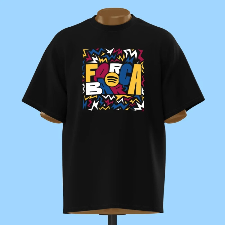 تیشرت FORÇA BARÇA و اسپاتیفای - کد 10273