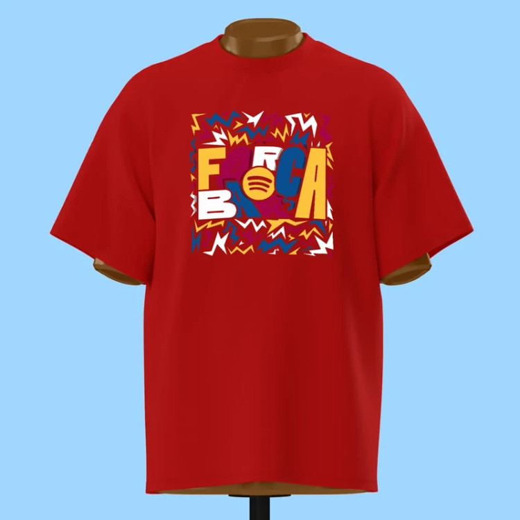 تیشرت FORÇA BARÇA و اسپاتیفای - کد 10273