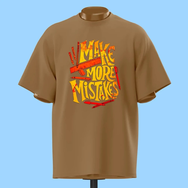 تیشرت تایپوگرافی Make More Mistakes - کد 10876