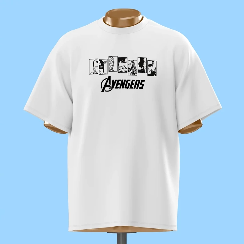 تیشرت لوگوی Avengers و قهرمانان - کد 10374