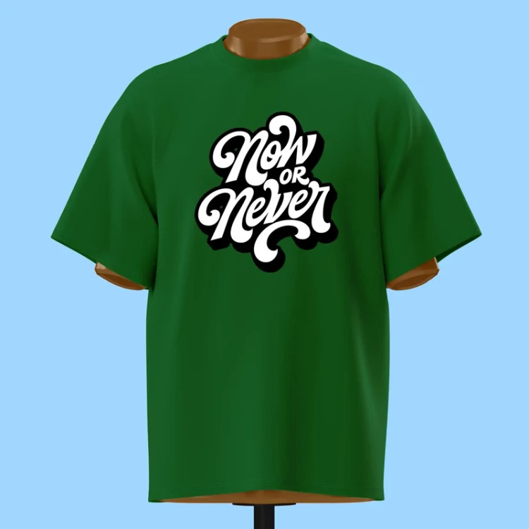تیشرت تایپوگرافی Now or Never - کد 10893