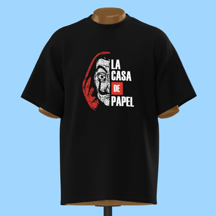 تیشرت لوگوی La Casa de Papel با ماسک - کد 10618