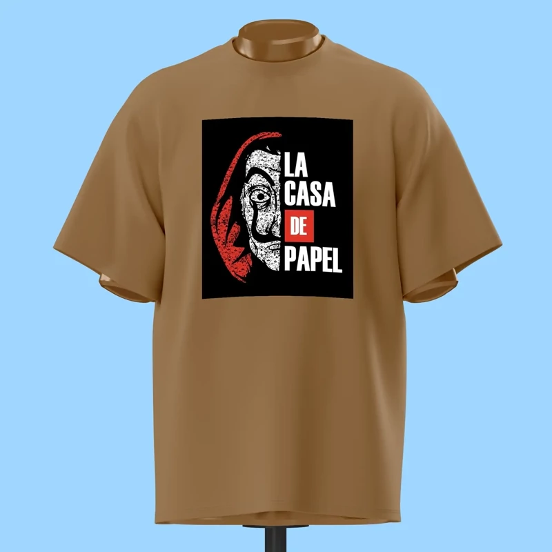 تیشرت لوگوی La Casa de Papel با ماسک - کد 10618