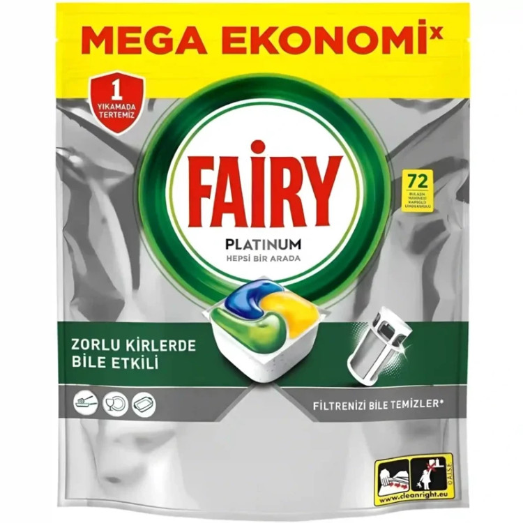قرص ماشین ظرفشویی فایری پلاتینیوم Platinum بسته 72 عددی