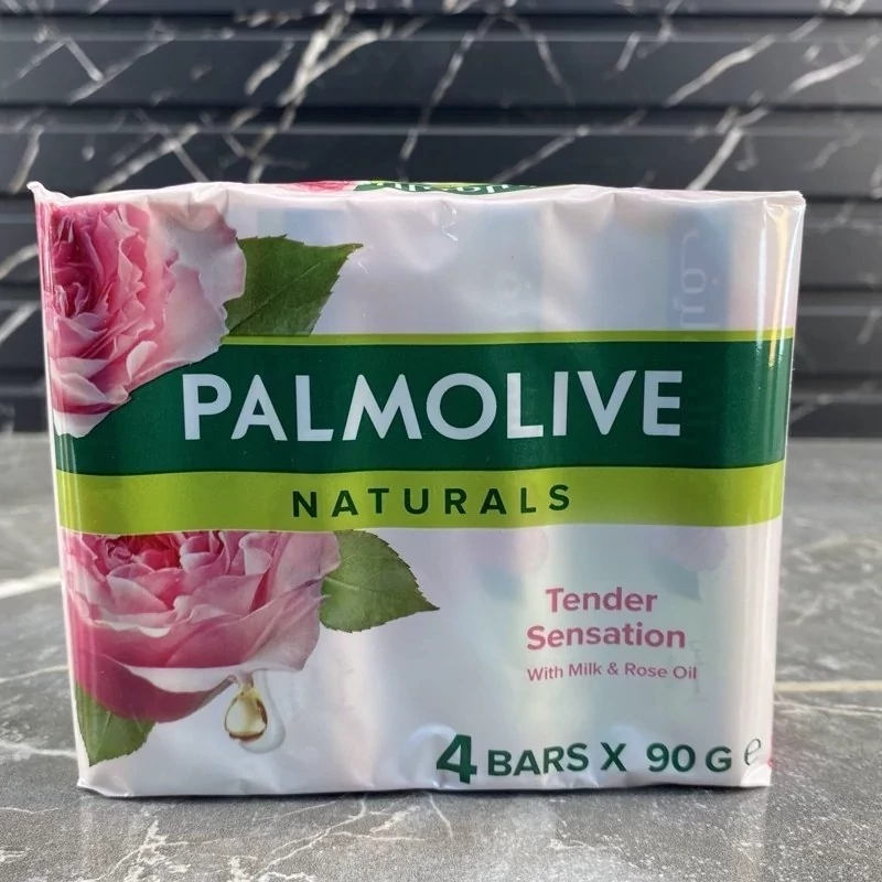 صابون پالمولیو بسته 4 تایی عصاره شیر و گل رز 90 گرمی
