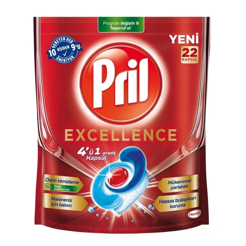 قرص ماشین ظرفشویی پریل مدل Excellence بسته 22 عددی