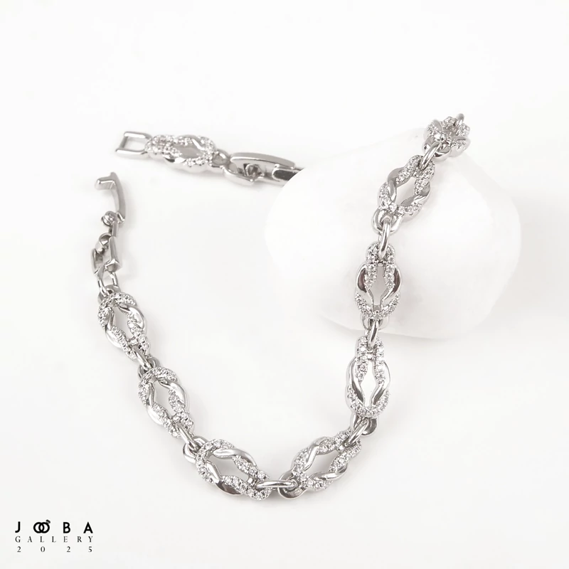 دستبند پیچی نقره ای ژوپینگ کد 1101722440