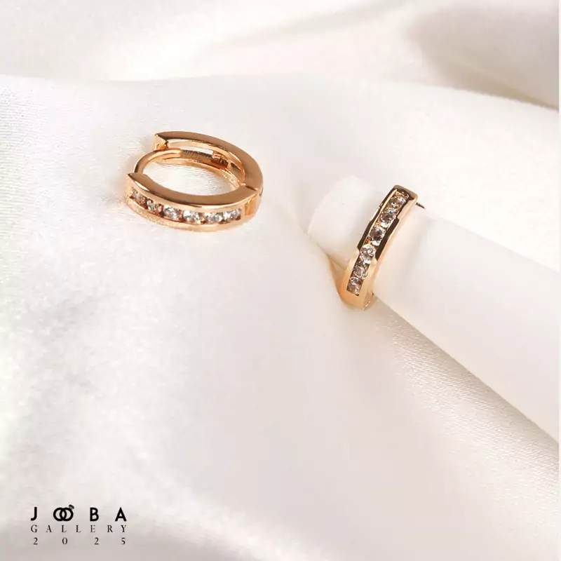 گوشواره حلقه ای نگین دار ژوپینگ کد 112060767
