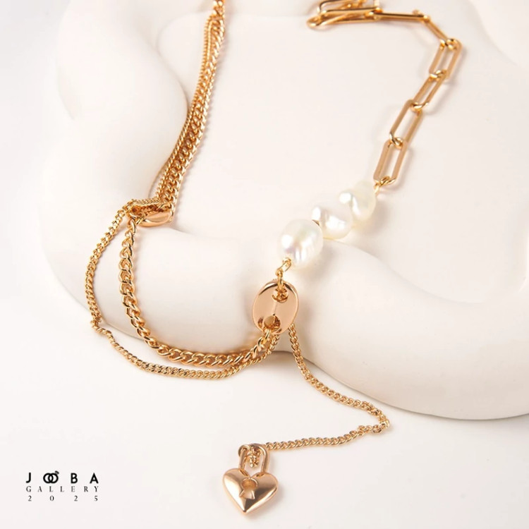 گردنبند طرح قفل قلبی ژوپینگ کد1082383546