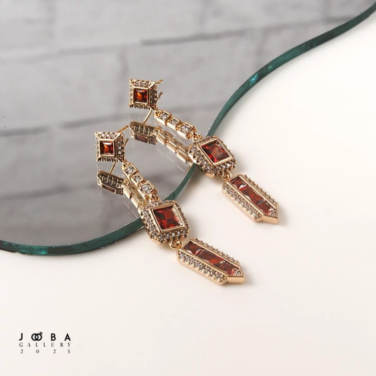 گوشواره نگین دار سوارسکی قرمز کد1111982948