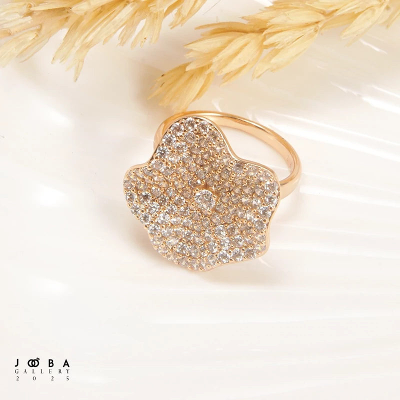 انگشتر جواهری طرح گل ژوپینگ کد 1011221817
