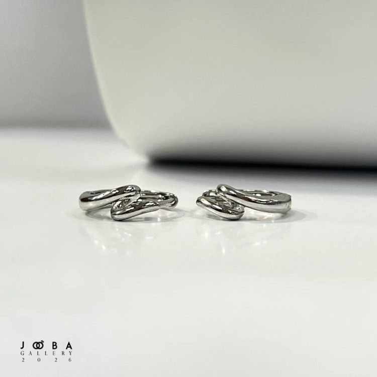 گوشواره پیچ نقره ای ژوپینگ کد 317040103