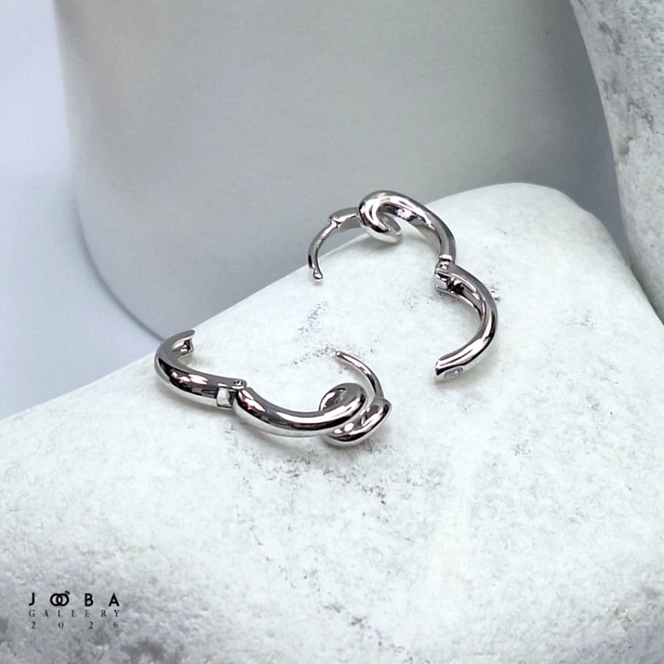 گوشواره پیچ نقره ای ژوپینگ کد 317040103