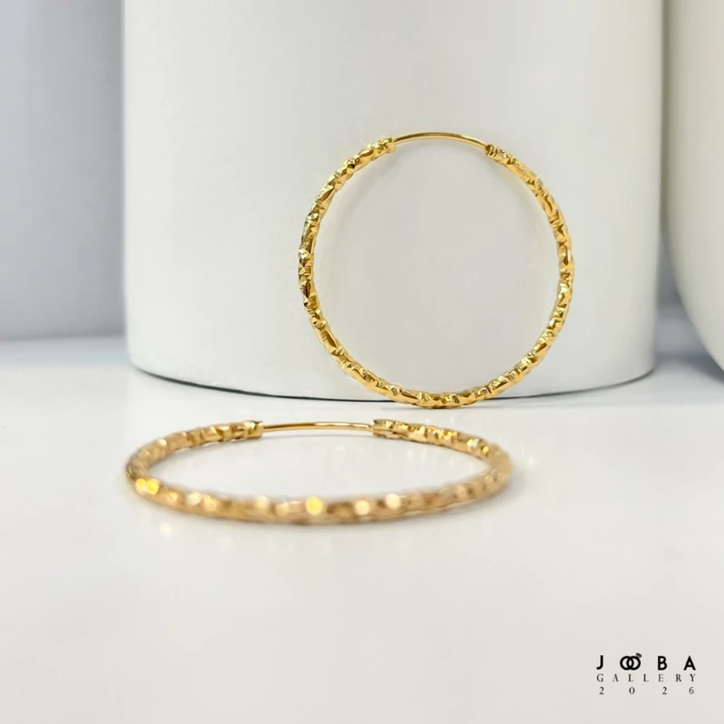 گوشواره حلقه ای 35میل طلایی ژوپینگ کد 317070212