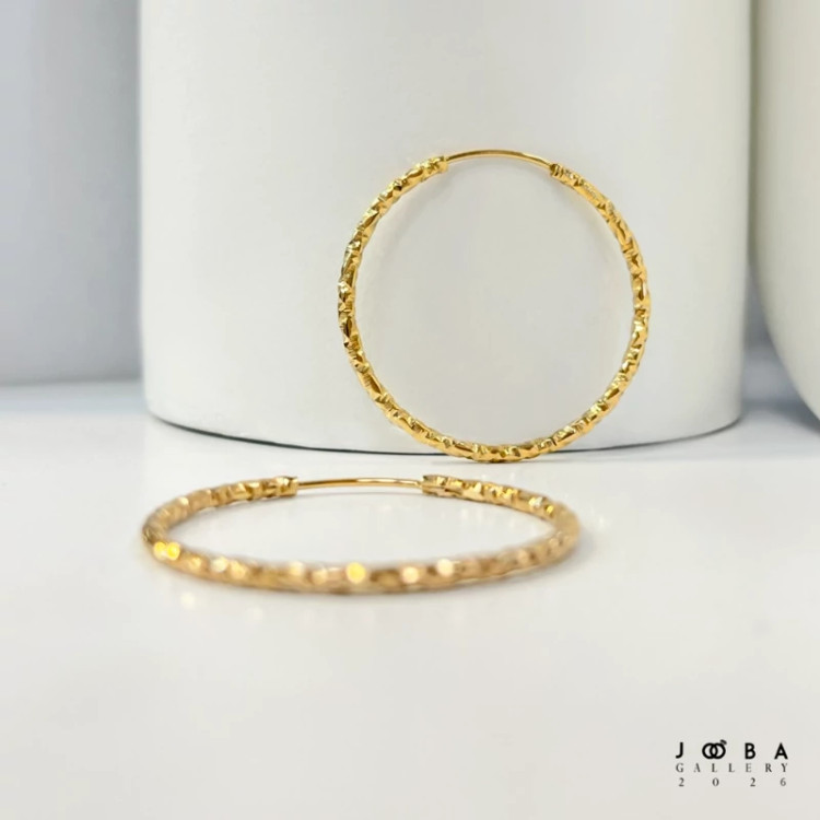 گوشواره حلقه ای 35میل طلایی ژوپینگ کد 317070212