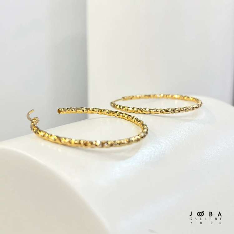 گوشواره حلقه ای 35میل طلایی ژوپینگ کد 317070212