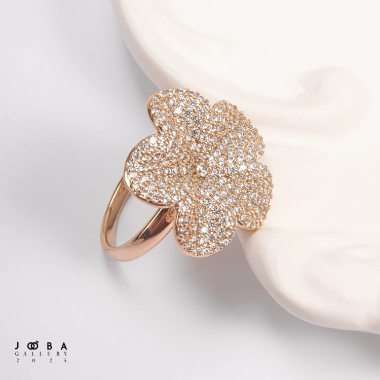 انگشتر فول نگین گل ژوپینگ کد 1011462174