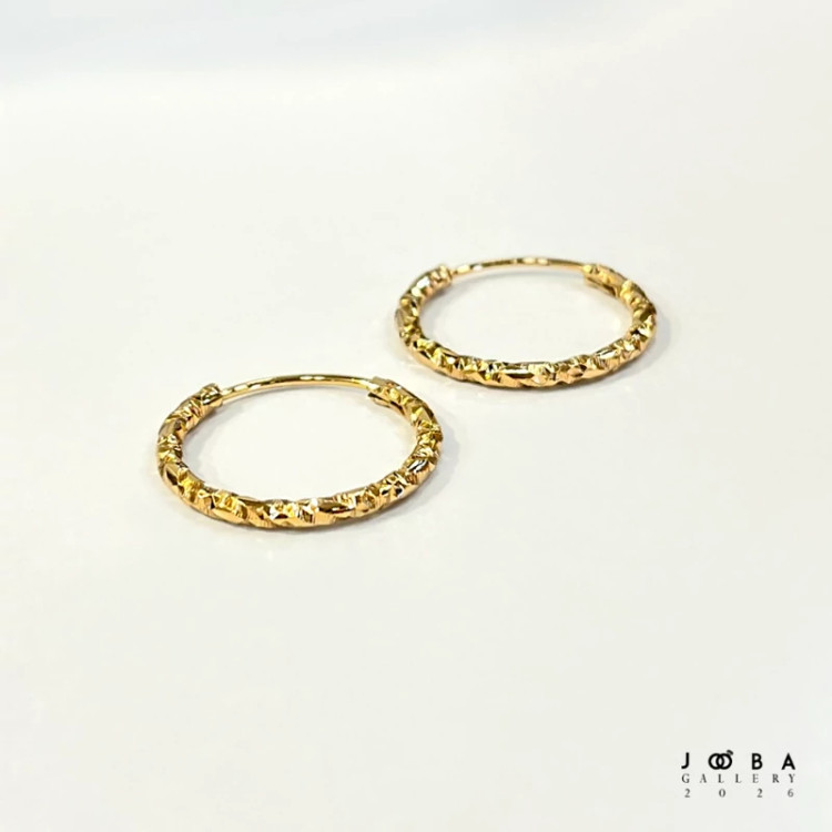 گوشواره حلقه طلایی تراشه ژوپینگ کد 317050153
