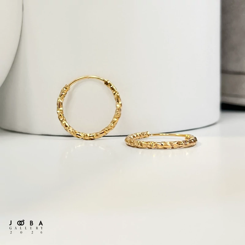 گوشواره حلقه طلایی تراشه ژوپینگ کد 317050153