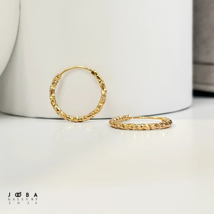 گوشواره حلقه طلایی تراشه ژوپینگ کد 317050153