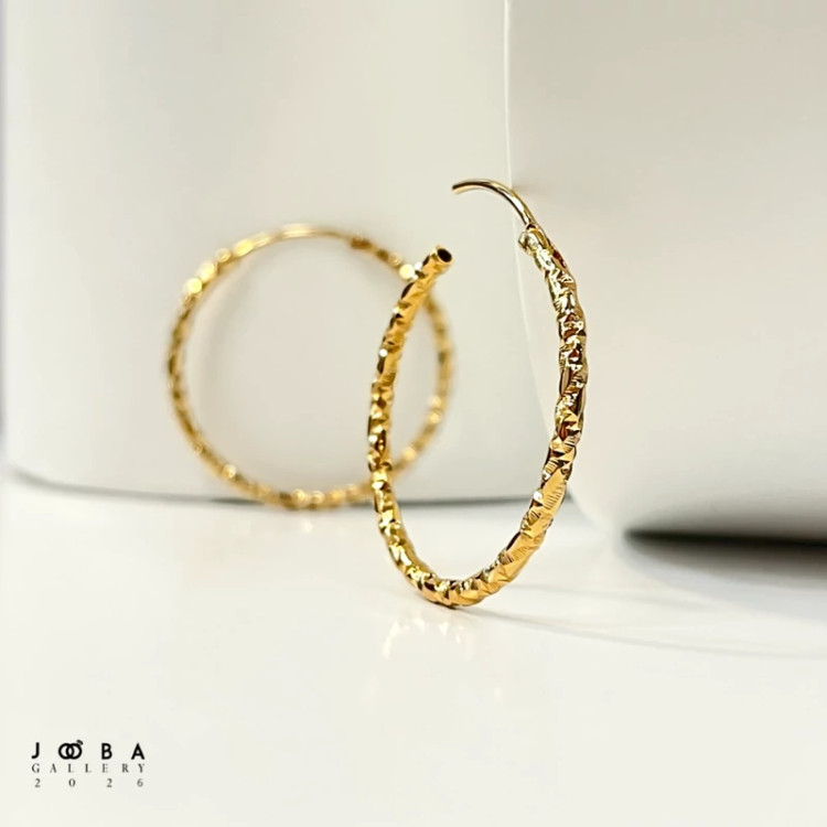گوشواره حلقه ای 30 میل طلایی ژوپینگ کد 317070216