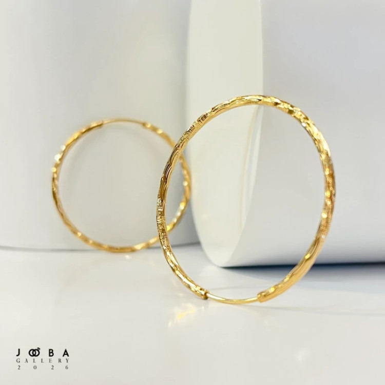 گوشواره حلقه ای 40 میل طلایی ژوپینگ 317080244