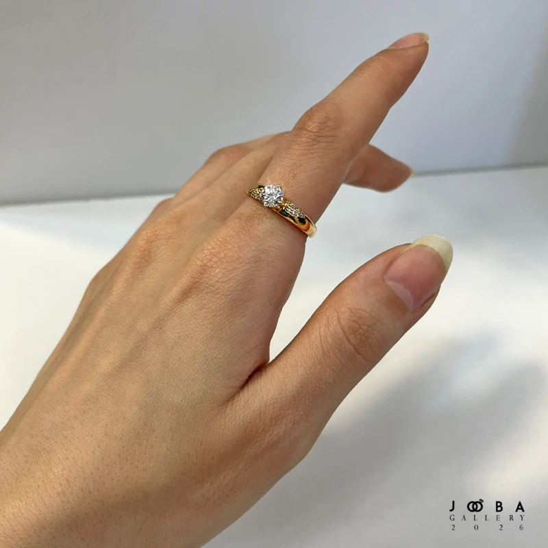 انگشتر تک نگین طلایی ژوپینگ کد 302060182
