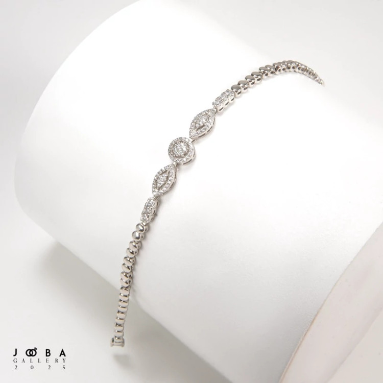 دستبند جواهری نقره ای ژوپینگ کد 1101782779
