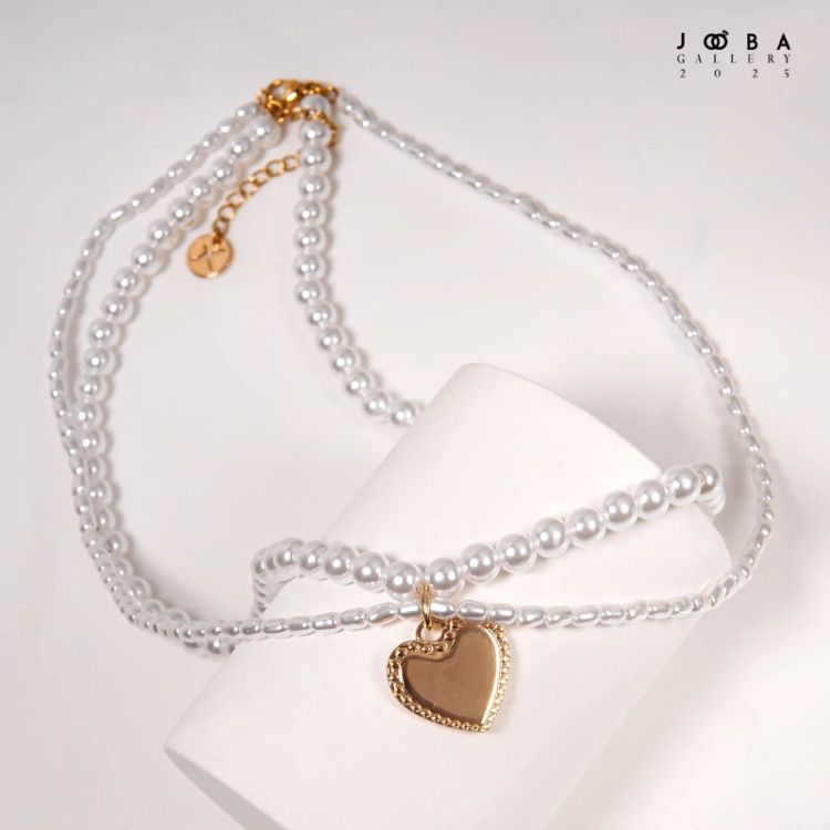 گردنبند مرواریدی قلب ژوپینگ کد 1083505462
