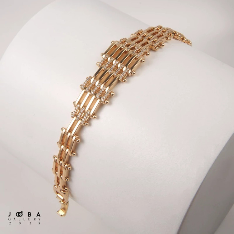 دستبند حصیری طلایی ژوپینگ کد 1102553618