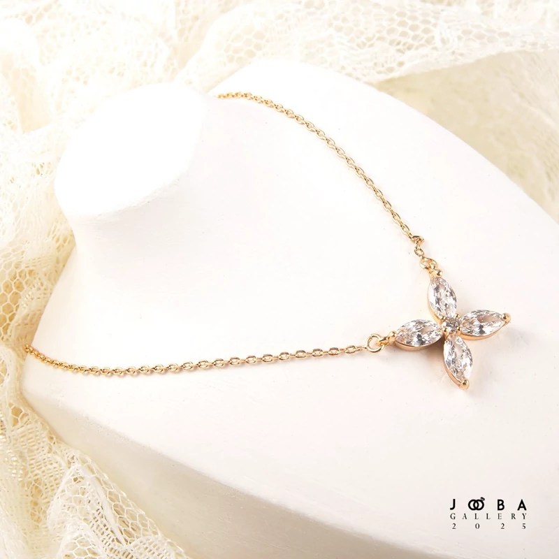 گردنبند گلبرگ جواهری کد 1081352010  ژوپینگ