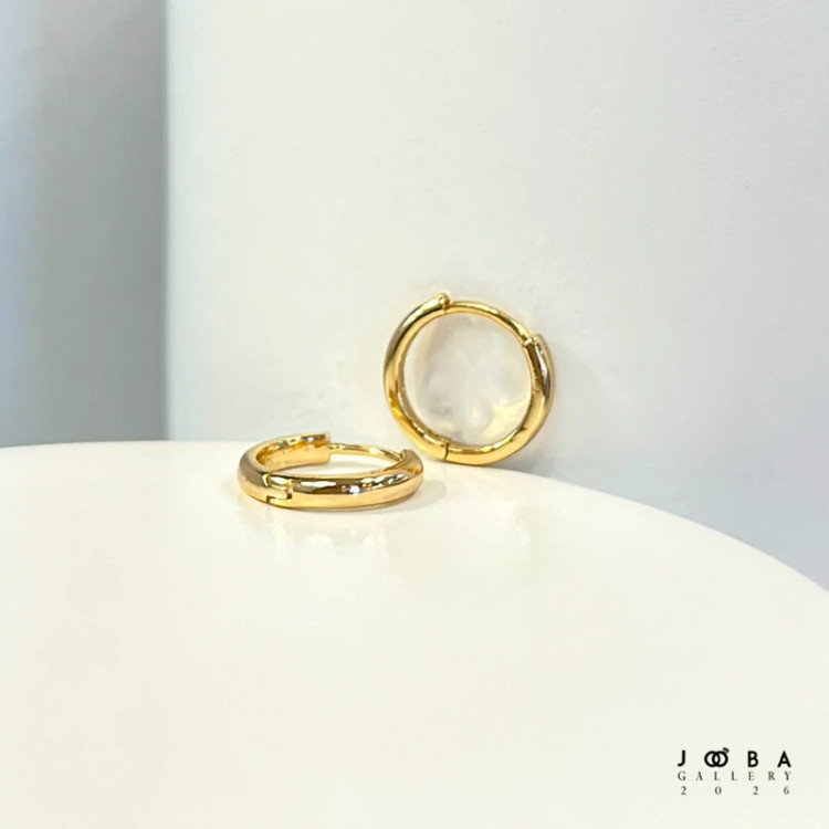 گوشواره حلقه ای طلایی ساده ژوپینگ کد 317040120