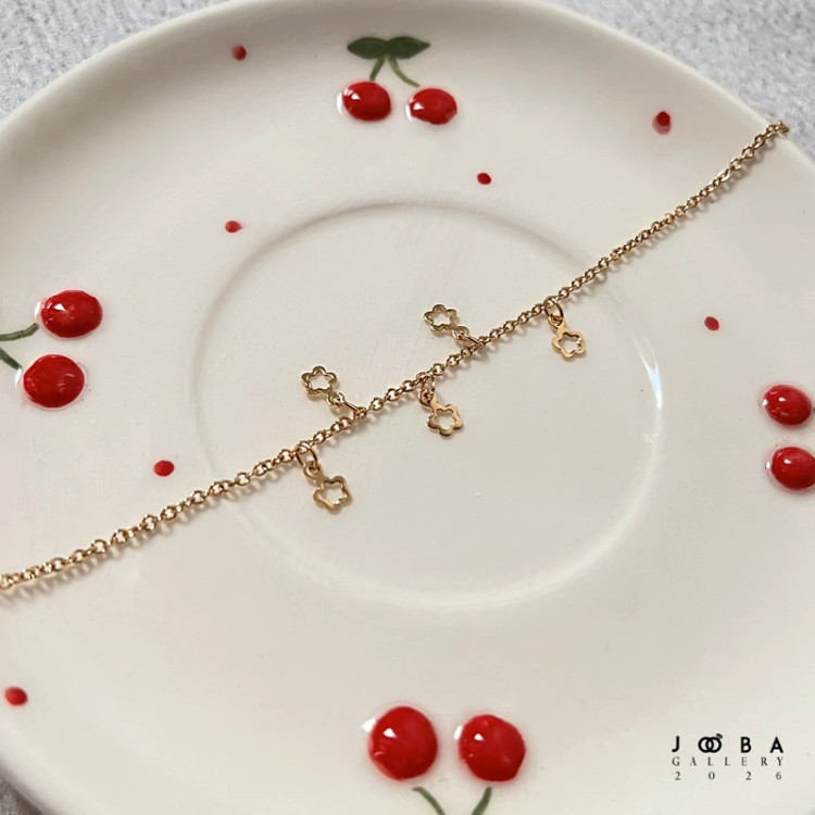 دستبند گل طلایی ژوپینگ کد 312050154
