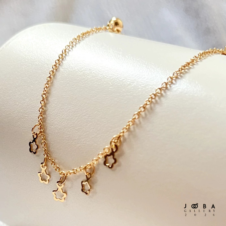 دستبند گل طلایی ژوپینگ کد 312050154