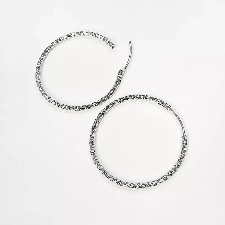 گوشواره حلقه ای نقره ای تراشه ژوپینگ کد 317070215