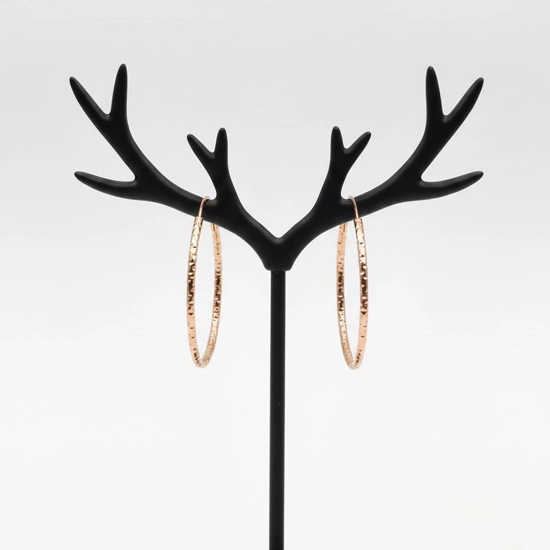 گوشواره حلقه ای طلایی تراشه بزرگ ژوپینگ کد 317110304