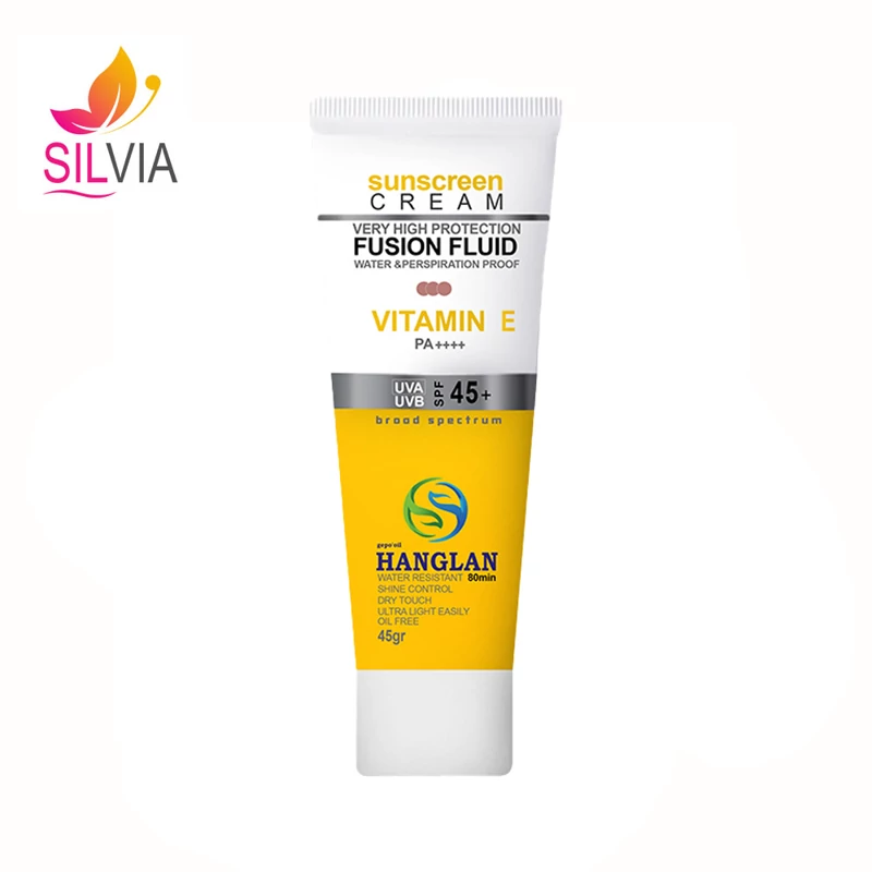 کرم ضد آفتاب ضد لک فلوئیدی بژ روشن SPF45 هانگلن 45 میل