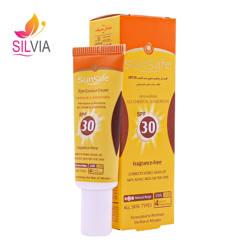 کرم ضد آفتاب دور چشم بژ طبیعی SPF30 سان سیف 20 میل