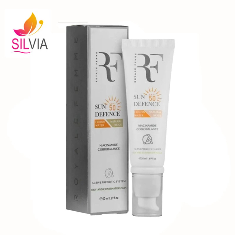 کرم ضد آفتاب رنگی بژ طبیعی فیوژن واتر پوست چرب SPF50 آر اف 50 میل