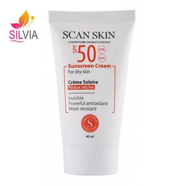 کرم ضد آفتاب فاقد رنگ پوست خشک SPF50 اسکن اسکین 40 میل