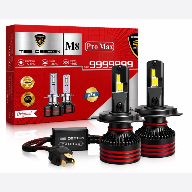 10 جفت هدلایت توبیز پایه H4 مدل M8 PROMAX با گارانتی عمده