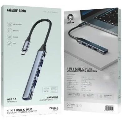 هاب 4 پورت USB-A گرین لاین مدل Docking Station Adapter