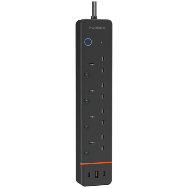 چندراهی برق هوشمند پورو‌دو ChargeLink با 4 پریز AC و 3 پورت USB مدل PDPSUA1BK