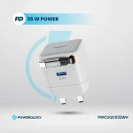 شارژر دیواری 35 وات پاورولوژی Powerology Retractable 35W GaN Charger PWCUQC032