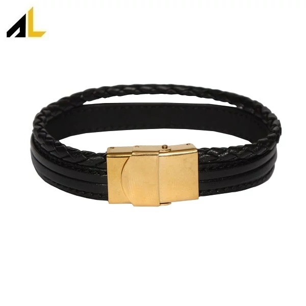 دستبند چرم طبیعی کد ALD005 - خرید مستقیم از تولیدی