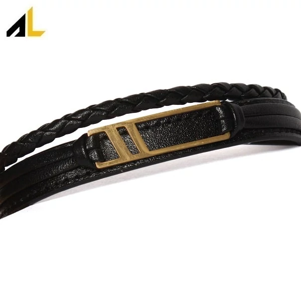 دستبند چرم طبیعی کد ALD005 - خرید مستقیم از تولیدی