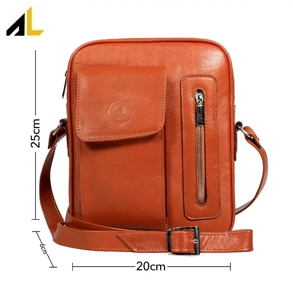 کیف دوشی چرم طبیعی کد ALM121 - خرید مستقیم از تولیدی