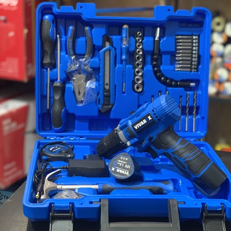 کیت دریل پیچ گوشتی شارژی ویوارکس 12 ولت 40 پارچه دو باتری مدل VR1240-CDK - خرید اقساطی