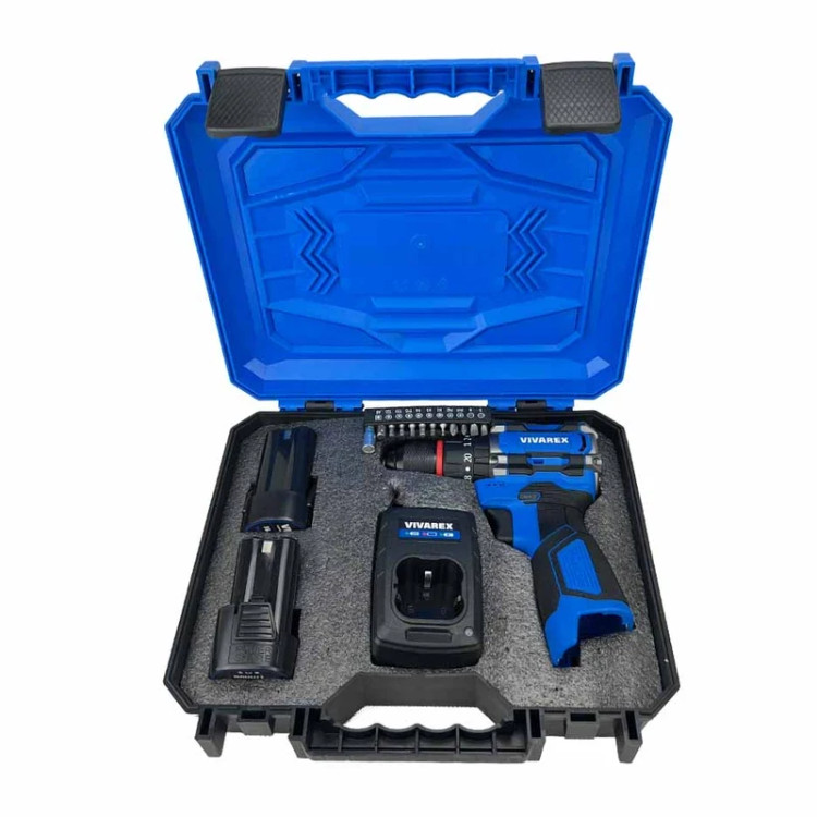 دریل شارژی چکشی براشلس 16/8 ولت دو باتری برند ویوارکس مدل VR1610V-21BL - خرید اقساطی